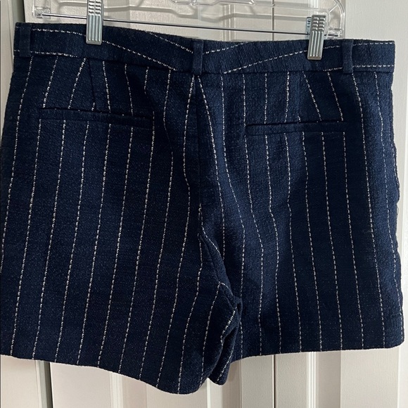 Banana Republic Navy and White Pinstripe Textured Shorts - Picture 3 of 8